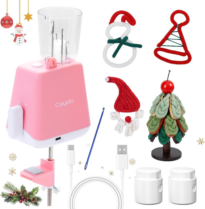 Caydo i Cord Knitting Machine, Electric iCord Maker Tool with Adequate Tension, i-Cord Knitter Machine, Automatic Knitting Yarns to i-Cords, Efficiently DIY Knitting Machine for Crocheters(Patented) - Image 1